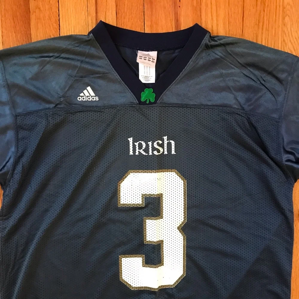 Adidas Irish Jersey - Dark Blue and White Large